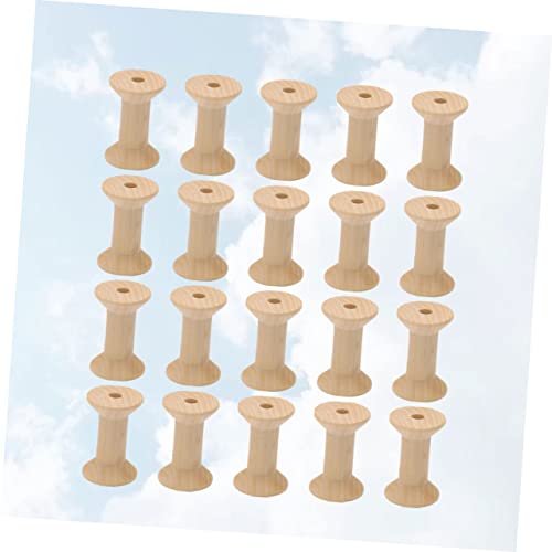 LALAFINA 60 Pcs Sewing Project Kits Unfinished Bobbin Wooden Spools for Crafts Wooden Bobbins Weaving Bobbins Wood Spools Yarn Kit Embroidery Kit LALAFINA
