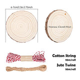 Natural Wood Slices 32 Pcs 2.4-2.8 Inches Unfinished Predrilled Blank Craft Wood Kit with Pre-drilled Hole Wooden Circles for Crafts Christmas MSDADA
