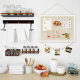 DOLLAR BOSS Bulletin Boards with Linen 1-Pack 16''X 12'' Double-Sided Cork Board for Walls Wood Framed Bulletin Boards, Small Pin Board for Home DOLLAR BOSS