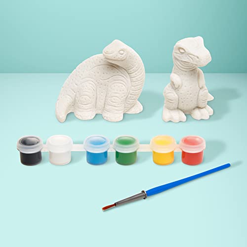 Melissa & Doug Created by Me! Dinosaur Figurines Craft Kit (2 Resin Dinosaurs, 6 Paints, Paintbrush) - WoodArtSupply