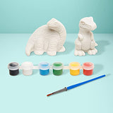 Melissa & Doug Created by Me! Dinosaur Figurines Craft Kit (2 Resin Dinosaurs, 6 Paints, Paintbrush) Melissa & Doug
