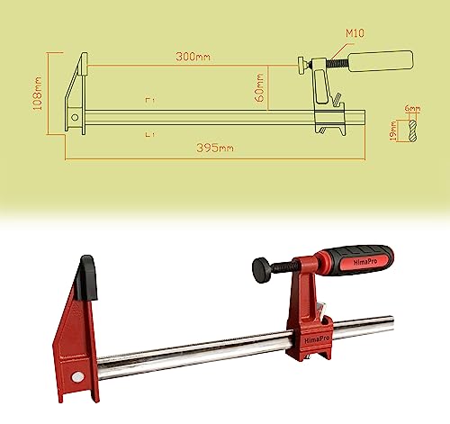 HimaPro 12 Inch Bar Clamp Set, 4 Pack 600 lbs Load Limit Medium Duty Quick Release Steel F Clamp, Ideal for Woodworking, Metalworking, and DIY - WoodArtSupply