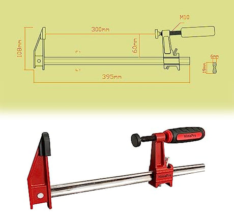 HimaPro 12 Inch Bar Clamp Set, 4 Pack 600 lbs Load Limit Medium Duty Quick Release Steel F Clamp, Ideal for Woodworking, Metalworking, and DIY HimaPro