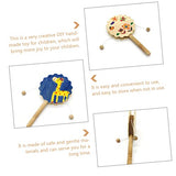 Ciieeo 4pcs Painting Rattle Montessori Wooden Rattle Wooden Handle Drum Unfinished Wood Crafts Ornaments for Brain Monkey Ornament Unpainted Ciieeo