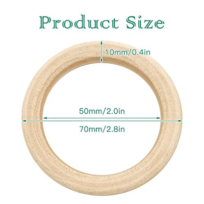 ZOCONE 100 Pcs Macrame Wooden Rings, 6 Sizes Unfinished Wooden Rings for  Crafts, Natural Solid Wood Rings Without Paint for Macrame DIY Crafts  Jewelry