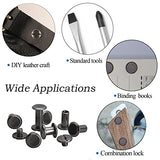 Alloygold 50 Sets M5*5 Gun Black Chicago Screw Kit Leather Rivets Screw Rivets Chicago Screw Buttons DIY Leather Trim Alloygold