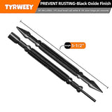 TYRWEEY 2-Piece Nail Setter Dual Head Nail Set, Dual Head Nail Setter & Hinge Pin Remover Punch Set, Nail Setter Features 1/32-in, 1/16-in, 1/8-in TYRWEEY