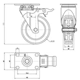 Finnhomy 5 Inch Casters Wheels Set of 4 Heavy Duty Plate Swivel Locking Casters for Furniture/Workbench Premium Industrial Wheels 3000 Lbs Anti-wear Finnhomy