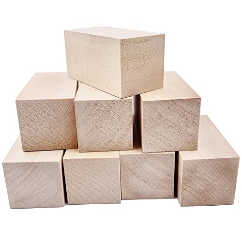 Thiecoc 8 Pcs Basswood for Carving 4x2x2 Inch Basswood for Wood Carving Wood Craft Wood Blocks for Whittling Wood