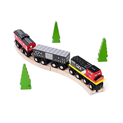 Bigjigs Rail CN Train - Other Major Wooden Rail Brands are Compatible