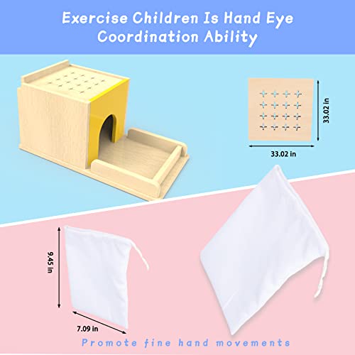 Adena Montessori 5 in 1 Object Permanence Box Toddler Play Kit Toys for 1 Year Old Babies 6-12 Months 2 Year Old Adena Montessori