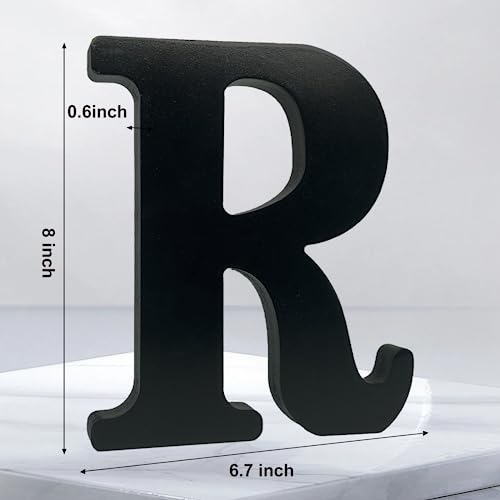 AOCEAN 8 inch Black Wood Letters Unfinished Wood Letters for Halloween Decorative Standing Letters Slices Sign Board Decoration for Craft Home Party AOCEAN