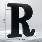 AOCEAN 8 inch Black Wood Letters Unfinished Wood Letters for Halloween Decorative Standing Letters Slices Sign Board Decoration for Craft Home Party AOCEAN