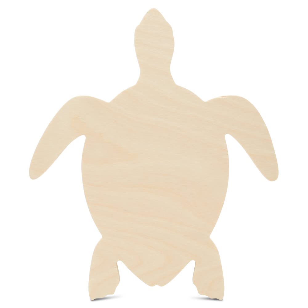 Turtle Wood Cutout 10 x 12 inches, Pack of 2 Wood Crafts Unfinished Sea Animal Cutout, Wooden Shapes for Crafts/Decor, by Woodpeckers Woodpeckers