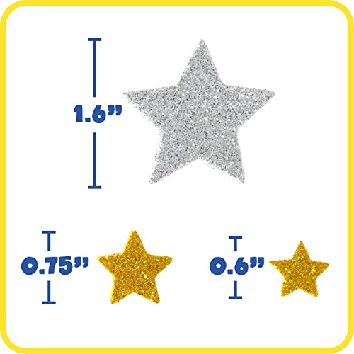READY 2 LEARN Glitter Foam Stickers - Silver and Gold Stars - Pack of 168 - Self-Adhesive Stickers - Stickers for Scrapbooks and Cards READY 2 LEARN