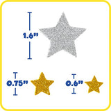 READY 2 LEARN Glitter Foam Stickers - Silver and Gold Stars - Pack of 168 - Self-Adhesive Stickers - Stickers for Scrapbooks and Cards READY 2 LEARN