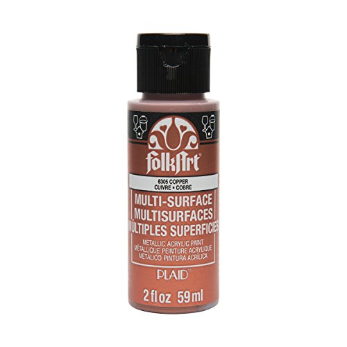 FolkArt Multi-Surface Metallic Paint in Assorted Colors (2 oz), Metallic Copper - WoodArtSupply