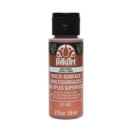 FolkArt Multi-Surface Metallic Paint in Assorted Colors (2 oz), Metallic Copper FolkArt