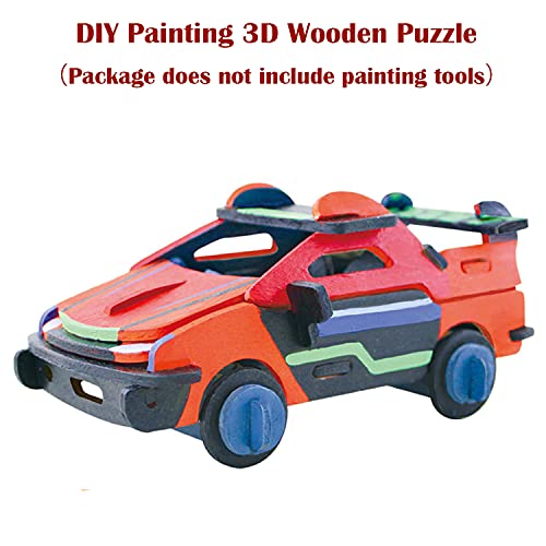 Georgie Porgy 3D Wooden Puzzles for Kids Toys Construction Woodcraft Kits DIY Model Puzzle Kits Birthday Gifts Pack of 3 (Sports Cars Off-Road Georgie Porgy