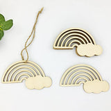 30 Pieces Rainbow Wood DIY Crafts Unfinished Wooden Cutouts Wood Discs Slices for Kid's DIY Projects Spring Summer Christmas Party Decorations (3.9 x JEKEJIAJIU
