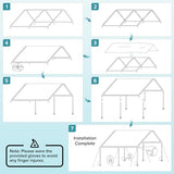 SAILARY Outdoor Heavy Duty Carport 10 X 20 Ft Heavy Duty Carport Car Canopy Portable Garage Tent Boat Shelter with Three Reinforced Steel Cables - SAILARY