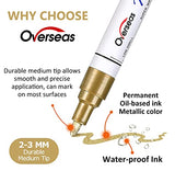Gold and Silver Paint Marker Pens - 6 Pack Permanent Oil Based Metallic Paint Pen, Medium Tip, Quick Dry and Waterproof Markers for Stone, Wood, Overseas