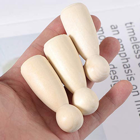 Kisangel 20pcs DIY Peg Doll Angel Wood Bodies Unfinished Wooden Peg People for Crafting People Shapes for Arts and Crafts 65mm Kisangel