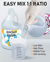 INCLY 1 Gallon Epoxy Resin Kit - Crystal Clear Bubbles Free & UV Resistant Resin Supplies Food Safe for Coating & Casting, Table Top, Wood, Jewelry INCLY