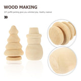VILLCASE Unfinished Wood Christmas Tree Snowman Blank Wooden Peg Dolls Xmas Tree DIY Wooden Snowman Peg for Christmas Painting Coloring Arts Projects VILLCASE