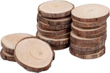 KINJOEK 30 PCS Natural Wood Slices 5.1-5.5 Inch with Bark Unfinished Wood Circles for Coasters DIY Crafts Wedding Decorations Christmas Ornaments KINJOEK