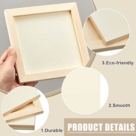 48 Pcs 6 x 6 Inch Pine Wood Panel Boards Unfinished Square Wood Panels Painting Panel Boards for Crafts Paint DIY Drawing Pouring Art Projects Kathfly