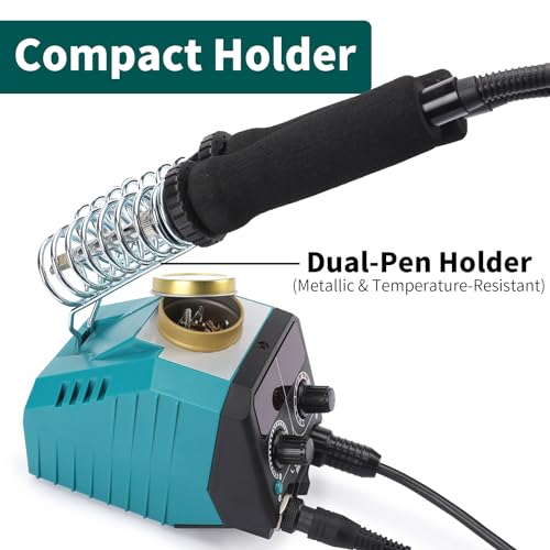 YIHUA 939D-VII Pyrography Tool Wood Burning Pen Kit Station 2-in-1 Solid-Point 200~480°C (with Temp Display)/Wire-Nib 250~750°C with 23 Nibs, 50 YIHUA