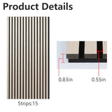 2 Pack Acoustic Wood Wall Panels, 47.2'' x 23.6'' Wood Slat Wall Panels for Interior Wall Decor 3D Fluted Sound Absorbing Panel, White Vine DGSL