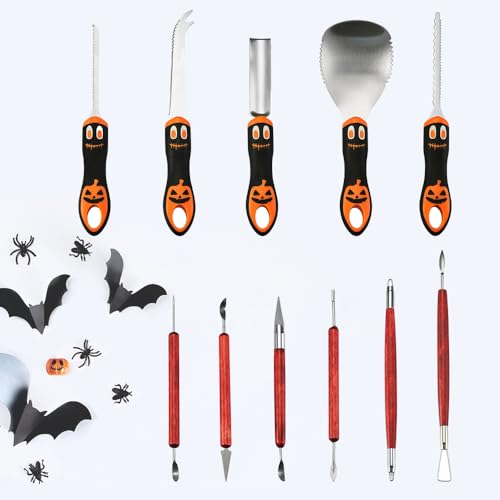 WeKit Pumpkin Carving Kit for Adults & Kids with Professional Detail Sculpting Tools11 PCS - WoodArtSupply