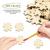 KitBeads 100pcs Random Blank Wooden Puzzle Pieces Laser Cut Unfinished Wood Ornaments Puzzle Shape Wooden Embellishments for Crafts Home Decorations KitBeads