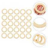 Anneome 25pcs Handmade Wooden Ring Unpainted Wooden Rings Wooden Ring Crafts Lant Hanger Pendant DIY Painting Wood Rings Necklace Hand Jewelry Wooden Anneome