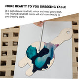 KALLORY 6pcs Wooden Mirror Unfinished Mirror Toys Childrens Arts Toy Small DIY Mirrors Wooden Drawing Mirrors Handheld Makeup Mirror Bathroom Vanity KALLORY