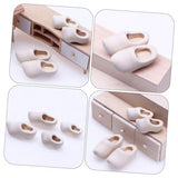 Zerodeko 2 Pairs Clogs Tiny Shoes Unfinished Doll Ornament Mini Unfinished Shoes Make Your Own Statue Dollhouse Sneaker Simple Mini Klompen Dollhouse Zerodeko