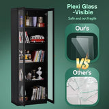 IRONMIX 70 Inch Tall Metal Storage Cabinet with Acrylic Doors and Adjustable Shelves IRONMIX