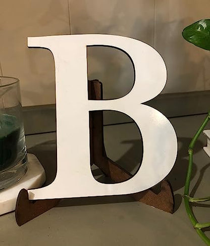Wooden Letters 8 Inch, White Unfinished Wood Craft Letter W for Wall Decor, Blank Painted Alphabet for Bedroom, Home, Birthday Decoration