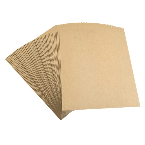 Chipboard Sheets 8.5" x 11" - 100 Sheets of 22 Point Chip Board for Crafts - This Kraft Board is a Great Alternative to MDF Board and Cardboard Bryco Goods