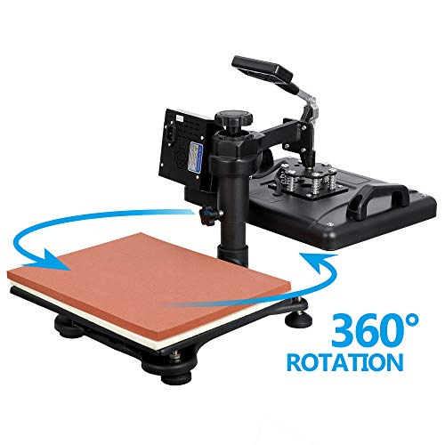 ZENY Heat Press Machine for T Shirt, 5 in 1 Combo Multifunctional Swing Away Clamshell Printing Sublimation Heat Press Transfer Machine for Plate Cap