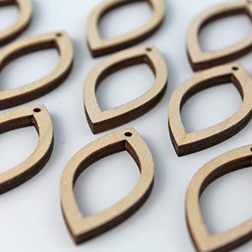 ALL SIZES BULK (12pc to 100pc) Unfinished Wood Wooden Hollow Oval Frame Laser Cutout Dangle Earring Jewelry Blanks Charms Ornaments Shape Crafts Made - WoodArtSupply