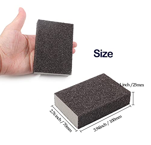 Jersvimc 36 Grit Coarse Sanding Block - 12Pcs, Wet Dry Sanding Sponge Foam Sandpaper Block Washable & Reusable Sandpaper Sponge for Drywall Wood Jersvimc