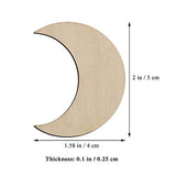 60 Pcs Moon Wood Cutouts Crafts Wooden Moon Shaped Slices Embellishments Gift Unfinished Wood Ornaments for DIY Projects Home Decoration (1.58x2 in) Creaides