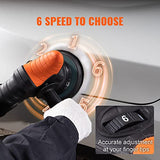 VEVOR Buffer Polisher, 6-Inch Dual Action Polisher for Car Detailing, 6 Variable Speed 1900-4600RPM Random Orbital Polisher Waxer Kit, with VEVOR