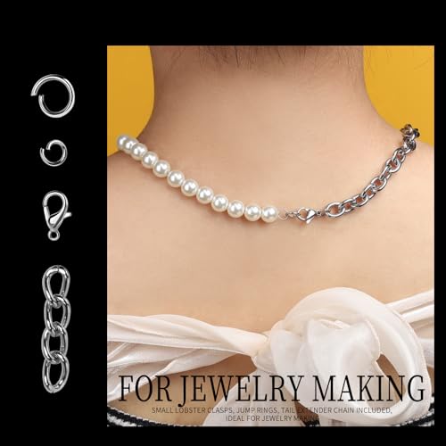 LEOBRO 265PCS Lobster Claw Clasps and Key Rings Kit - Metal Keychains and Key Chains in Assorted Sizes for Keys, Crafts, and Lanyards LEOBRO