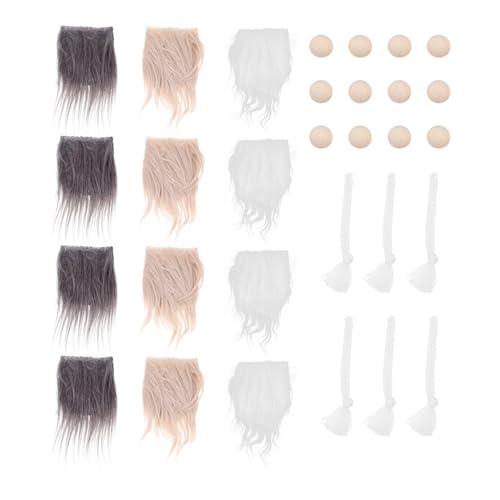 MAGICLULU 1 Set Gnome Beards Handmade Dwarf Beard with Wooden Balls Christmas Fluffy Fuzzy Craft Beards for Home Party Decor MAGICLULU