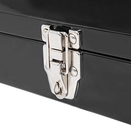 Torin ATB102B 16" Hip Roof Style Portable Steel Tool Box with Metal Latch Closure, Black Torin