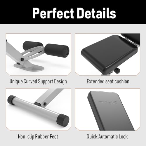 leikefitness Adjustable Weight Bench Foldable Workout Exercise Bench with Automatic Lock for Upright Incline Decline and Flat Full Body Exercise leikefitness